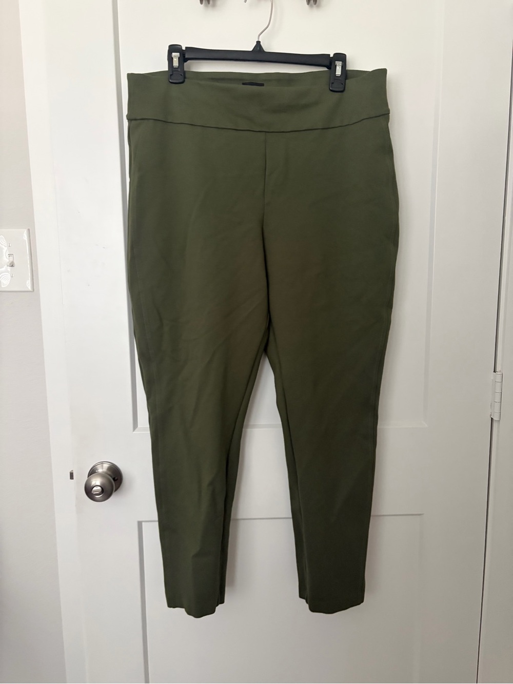 Express High-Rise Olive Green Ponte Dress Pants
